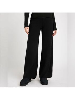 Splendid Wide Leg Sweater Knit Pants, Black, size XL